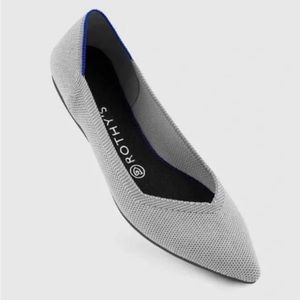 Rothy's Women's Birdeye Grey Pointed Toe Slip On Flats, Size 8